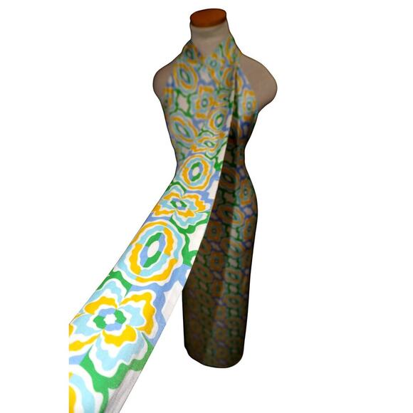 Zara Retro Floral Halter Maxi Dress XL Backless Tie Neck Summer Resort EUC - Picture 4 of 11